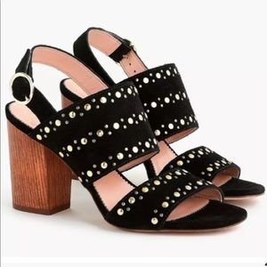 J. Crew Stella Heels in Studded Suede